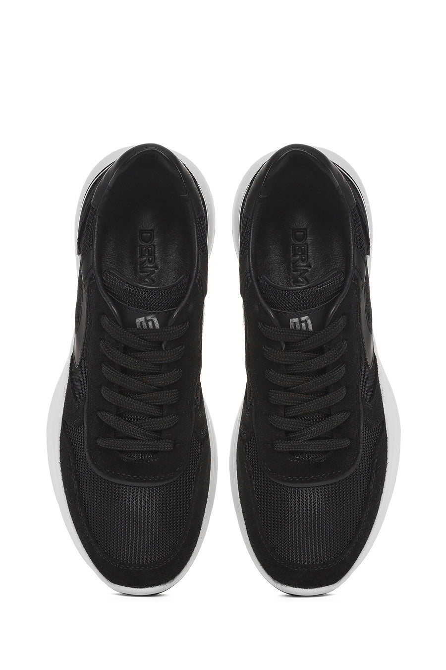 Men's Black Lace-up Leather Sneaker