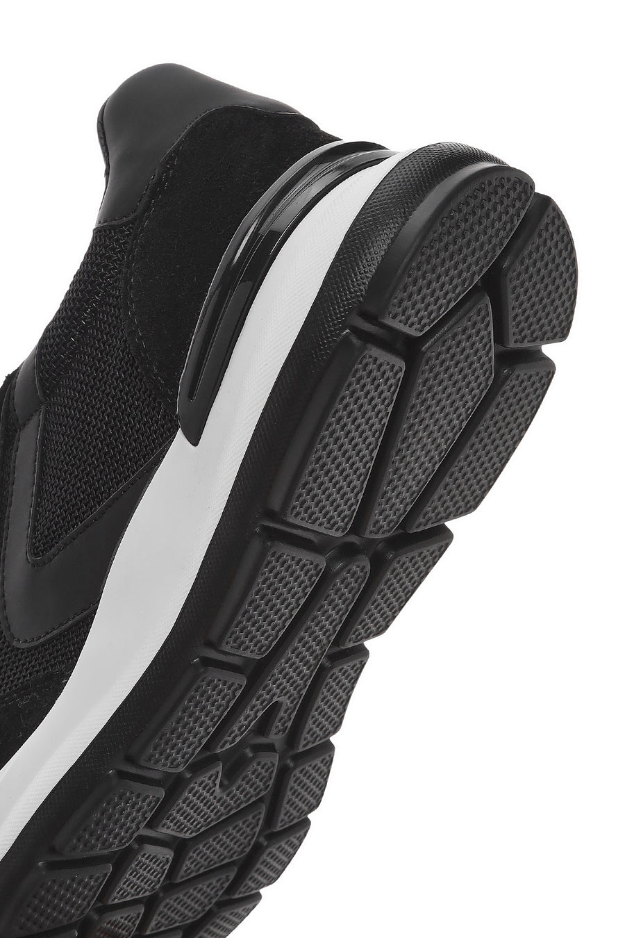 Men's Black Lace-up Leather Sneaker