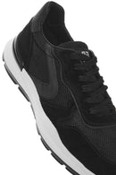 Erkek Siyah Bağcıklı Deri Sneaker | Derimod