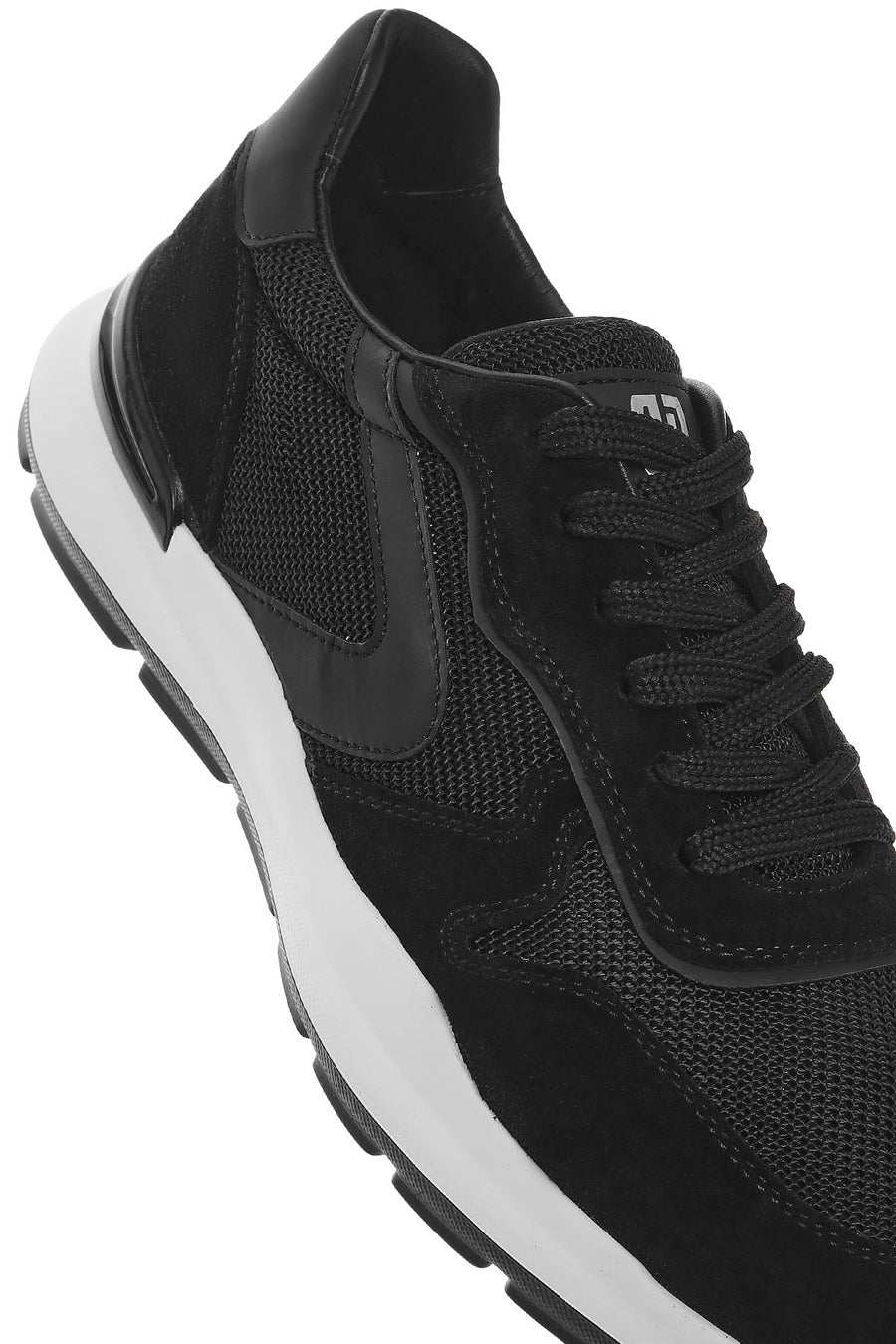 Men's Black Lace-up Leather Sneaker