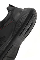 Erkek Siyah Bağcıklı Kalın Tabanlı Deri Casual Sneaker | Derimod