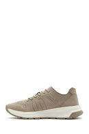 Men's Beige Lace-Up Nubuck Leather Sneaker | Derimod