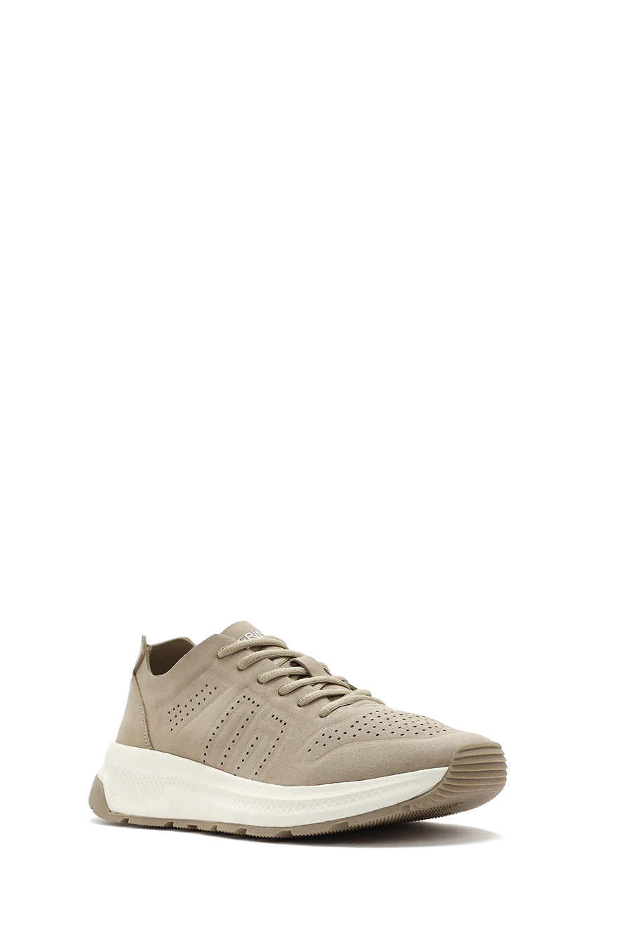 Erkek Bej Bağcıklı Nubuk Deri Sneaker