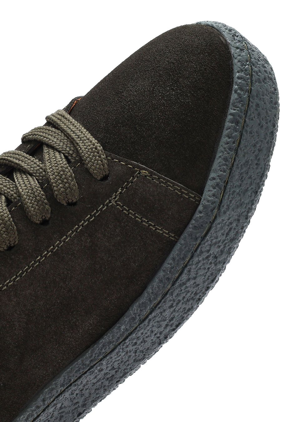 Men's Khaki Lace-Up Suede Leather Sneakers