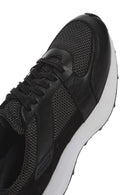 Men's Black Lace-up Thick-Sole Leather Sneaker | Derimod