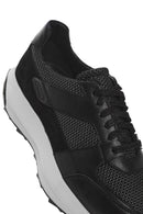Men's Black Lace-up Thick-Sole Leather Sneaker | Derimod