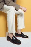 Men's Black Leather Casual Loafer | Derimod