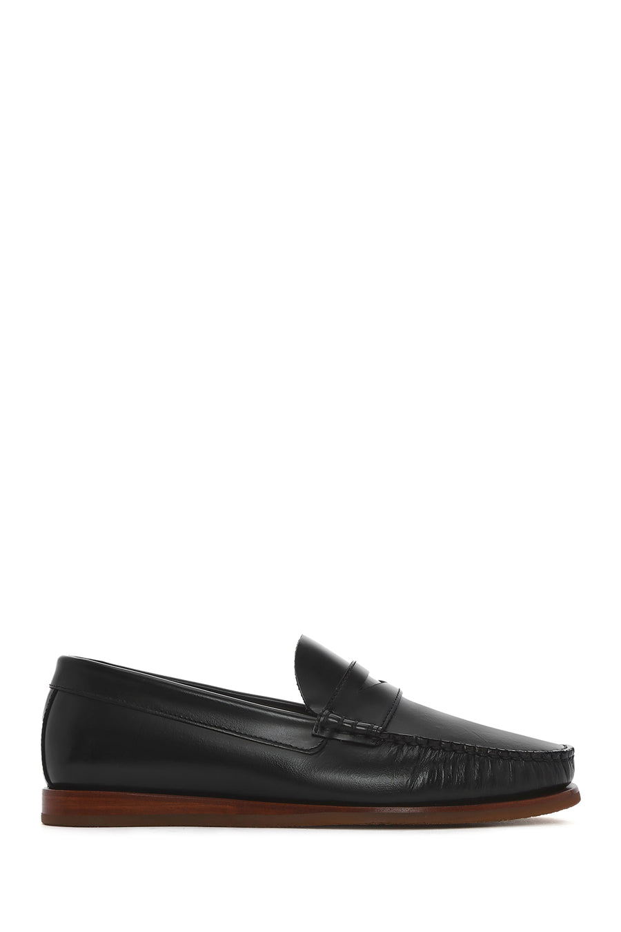 Men's Black Leather Casual Loafer