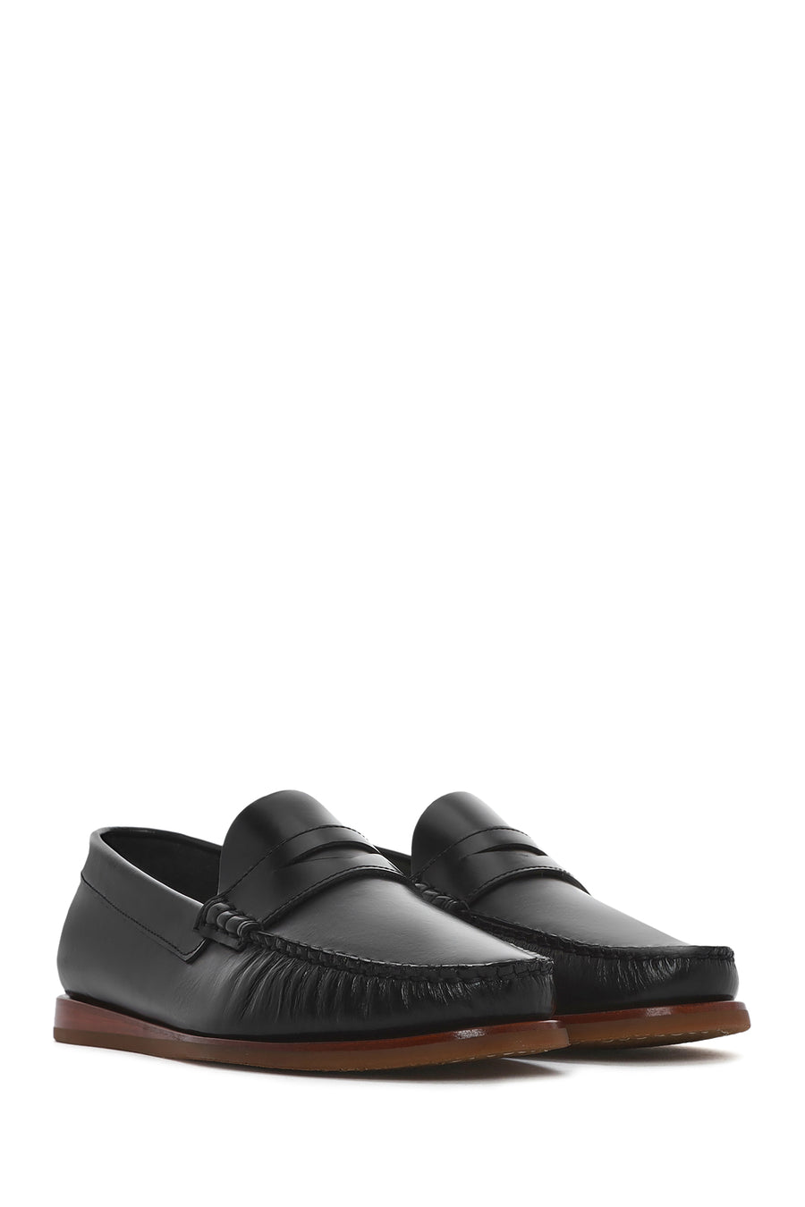 Men's Black Leather Casual Loafer