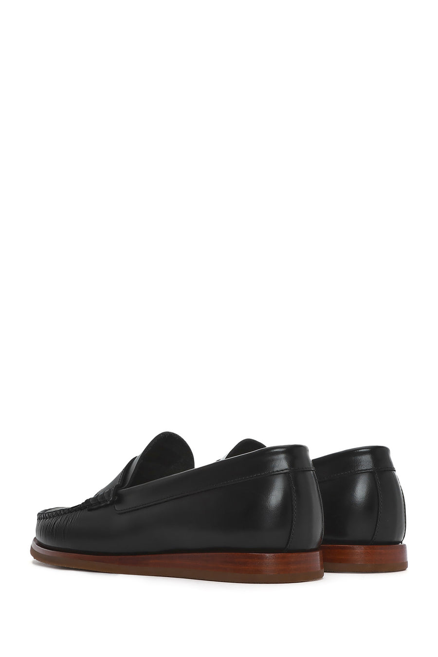 Men's Black Leather Casual Loafer