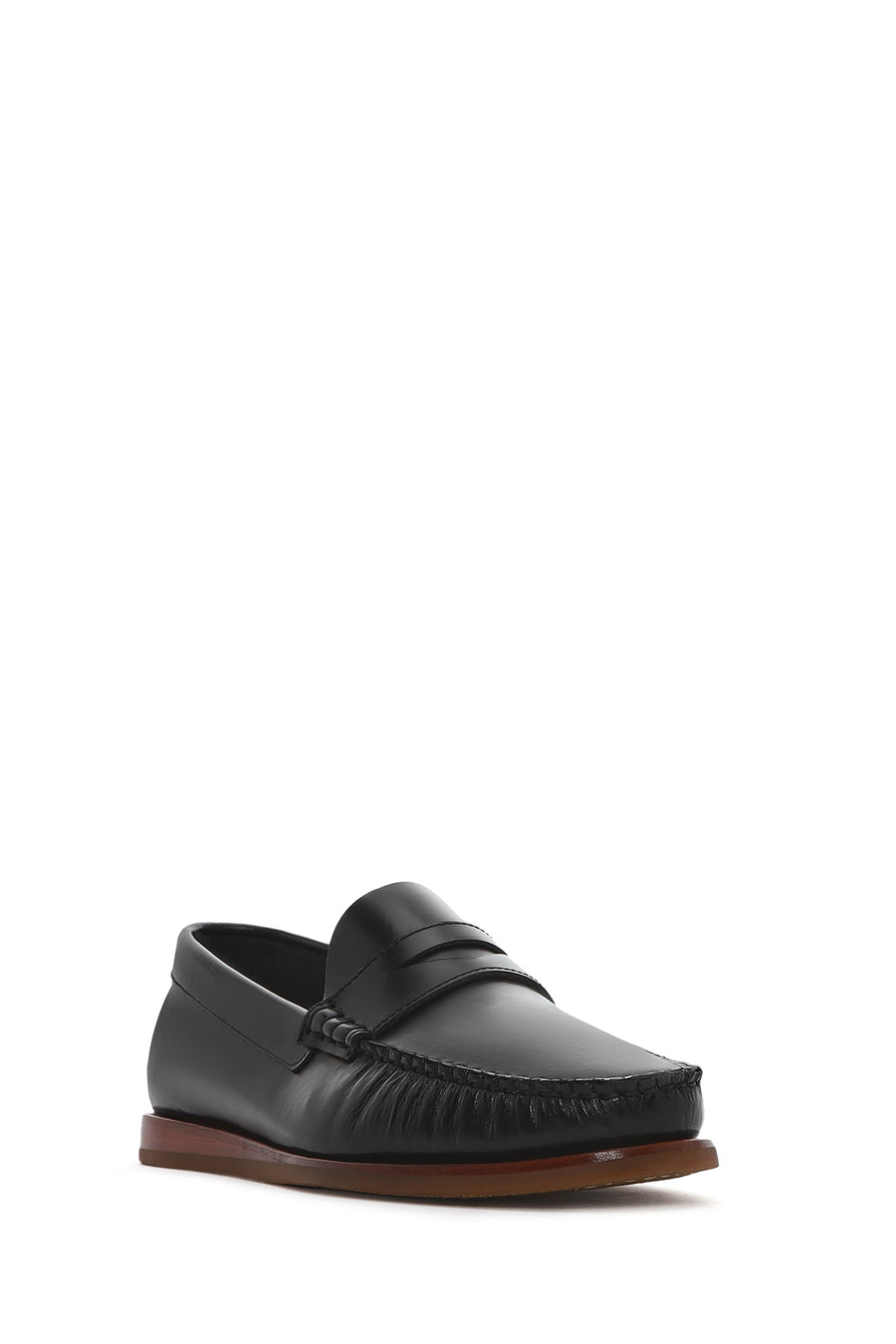 Men's Black Leather Casual Loafer