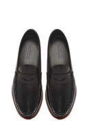Men's Black Leather Casual Loafer | Derimod