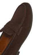 Erkek Kahverengi Süet Deri Loafer | Derimod