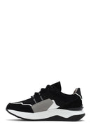 Men's Black Lace-up Thick-Sole Leather Sneaker | Derimod