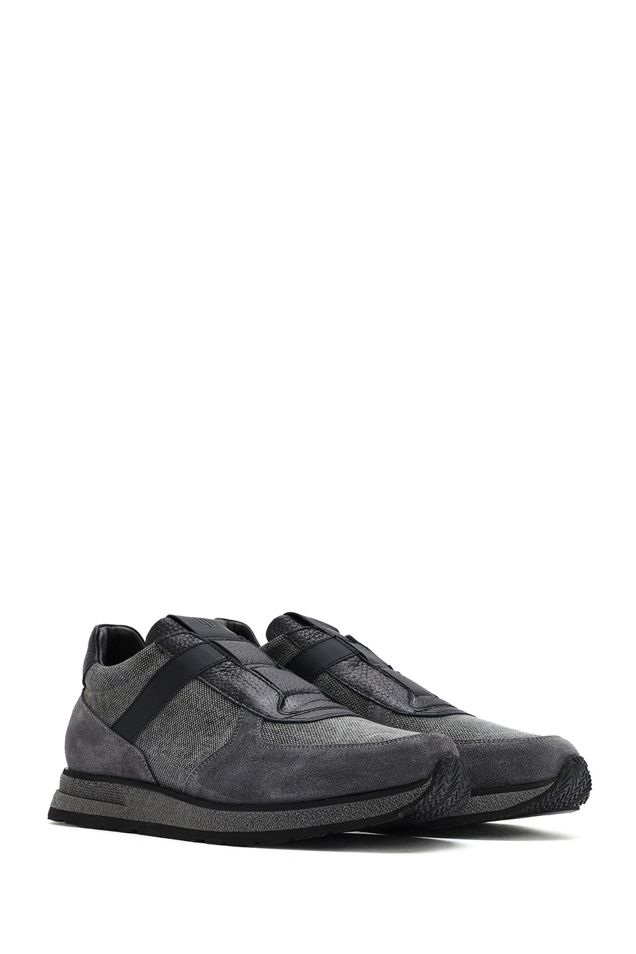 Erkek Gri Bağcıklı Deri Casual Sneaker