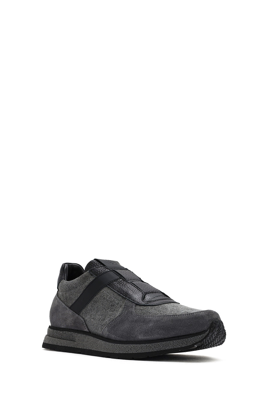 Erkek Gri Bağcıklı Deri Casual Sneaker