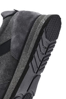 Erkek Gri Bağcıklı Deri Casual Sneaker | Derimod