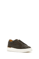 
Men's Khaki Lace-Up Woven Thick Sole Leather Sneaker
 | Derimod