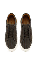 
Men's Khaki Lace-Up Woven Thick Sole Leather Sneaker
 | Derimod