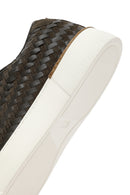 
Men's Khaki Lace-Up Woven Thick Sole Leather Sneaker
 | Derimod