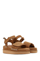 Kadın Taba Kalın Tabanlı Süet Sandalet | Derimod