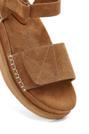 Kadın Taba Kalın Tabanlı Süet Sandalet | Derimod