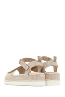 Kadın Bej Kalın Tabanlı Süet Sandalet | Derimod