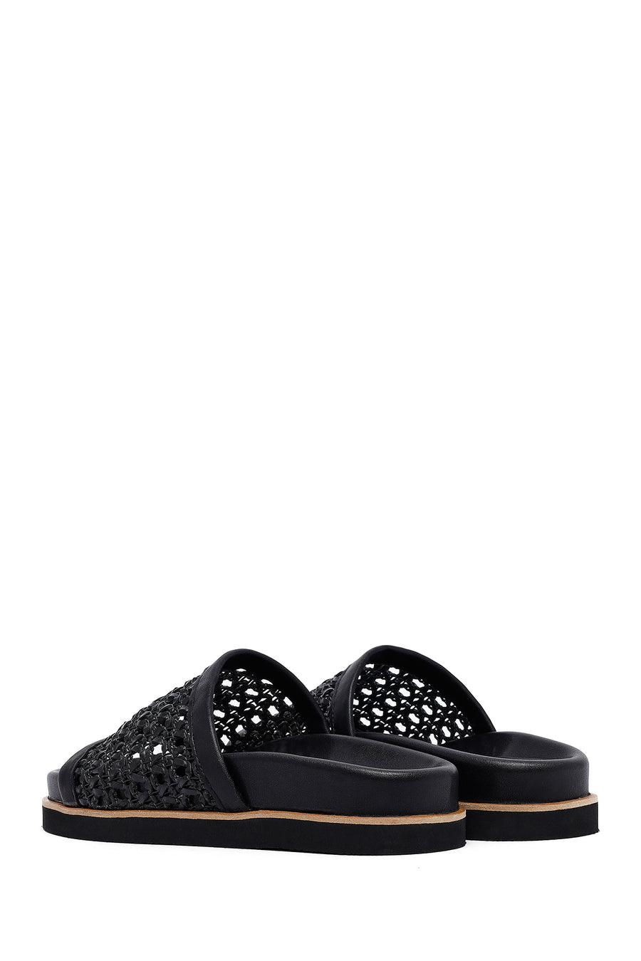 Woman Black Knitted Slippers