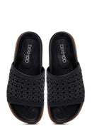 Kadın Siyah Örgülü Terlik | Derimod