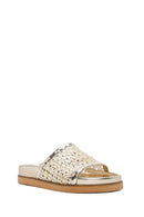 Kadın Altın Örgülü Terlik | Derimod