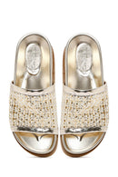 Kadın Altın Örgülü Terlik | Derimod