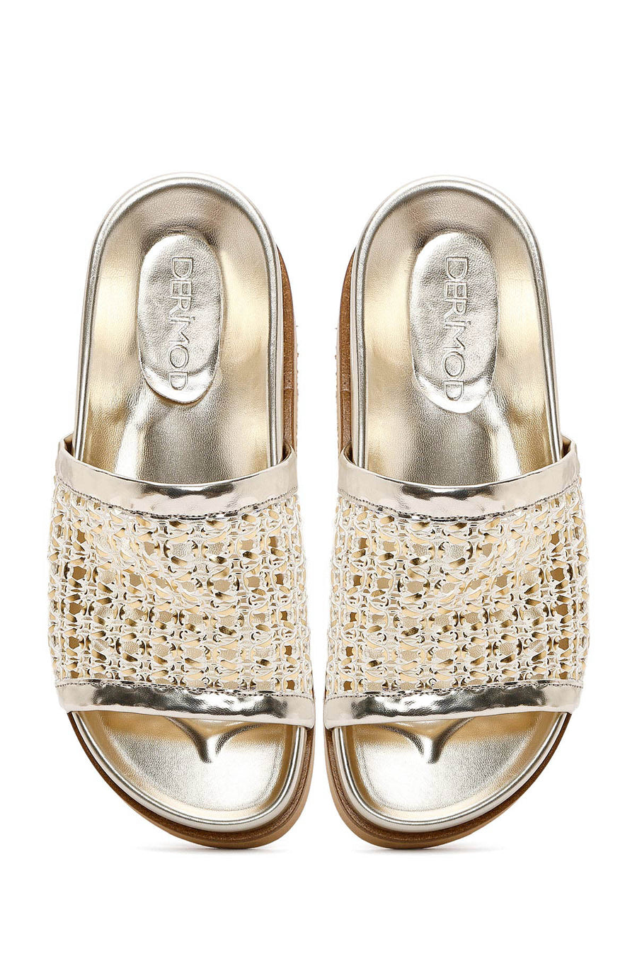 Women's Gold Braided Slippers