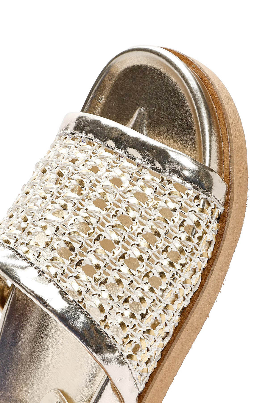 Women's Gold Braided Slippers