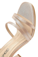 Kadın Bej Bilekten Bantlı Topuklu Sandalet | Derimod