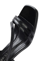 Women's Black Ankle Strap Low Heeled Sandals | Derimod