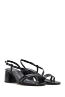 Women's Black Ankle Strap Low Heeled Sandals | Derimod