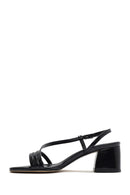 Women's Black Ankle Strap Low Heeled Sandals | Derimod