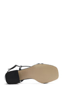 Women's Black Ankle Strap Low Heeled Sandals | Derimod