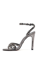 Kadın Gri Taşlı Yüksek İnce Topuklu Sandalet | Derimod