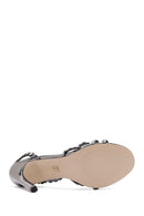 Kadın Gri Taşlı Yüksek İnce Topuklu Sandalet | Derimod