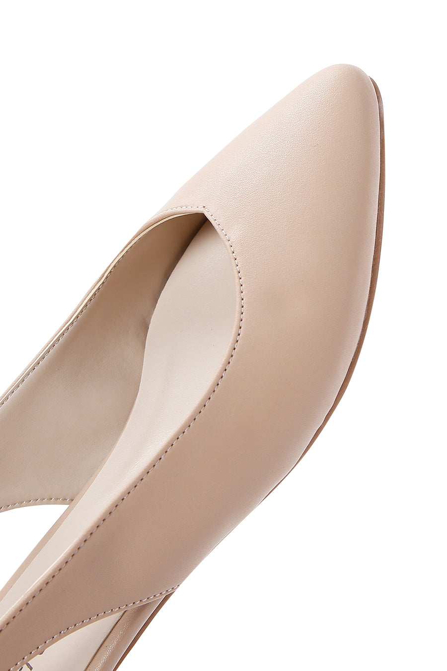 Women's Beige Open-Back Ballerinas