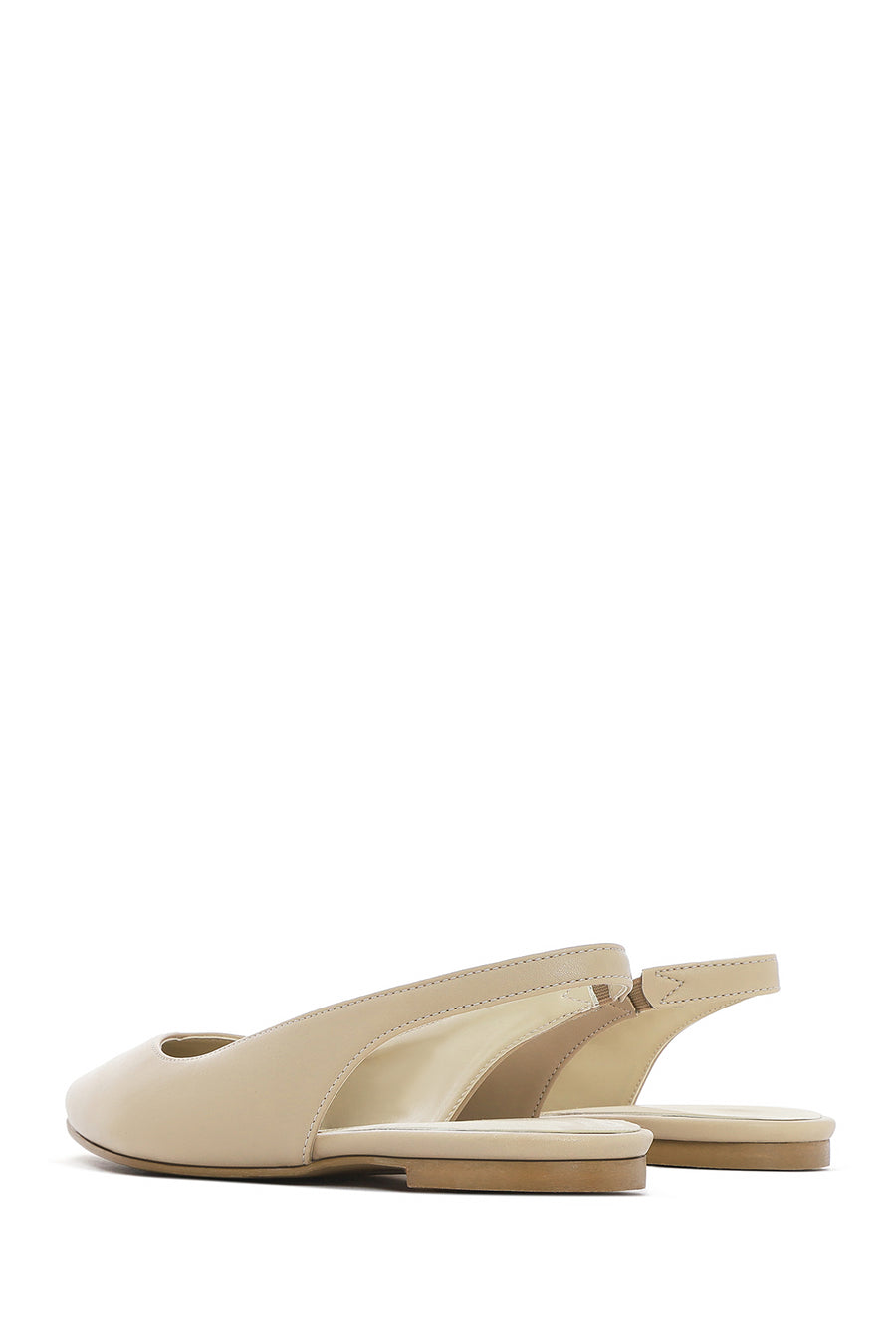 Women's Cream Open Back Ballerinas