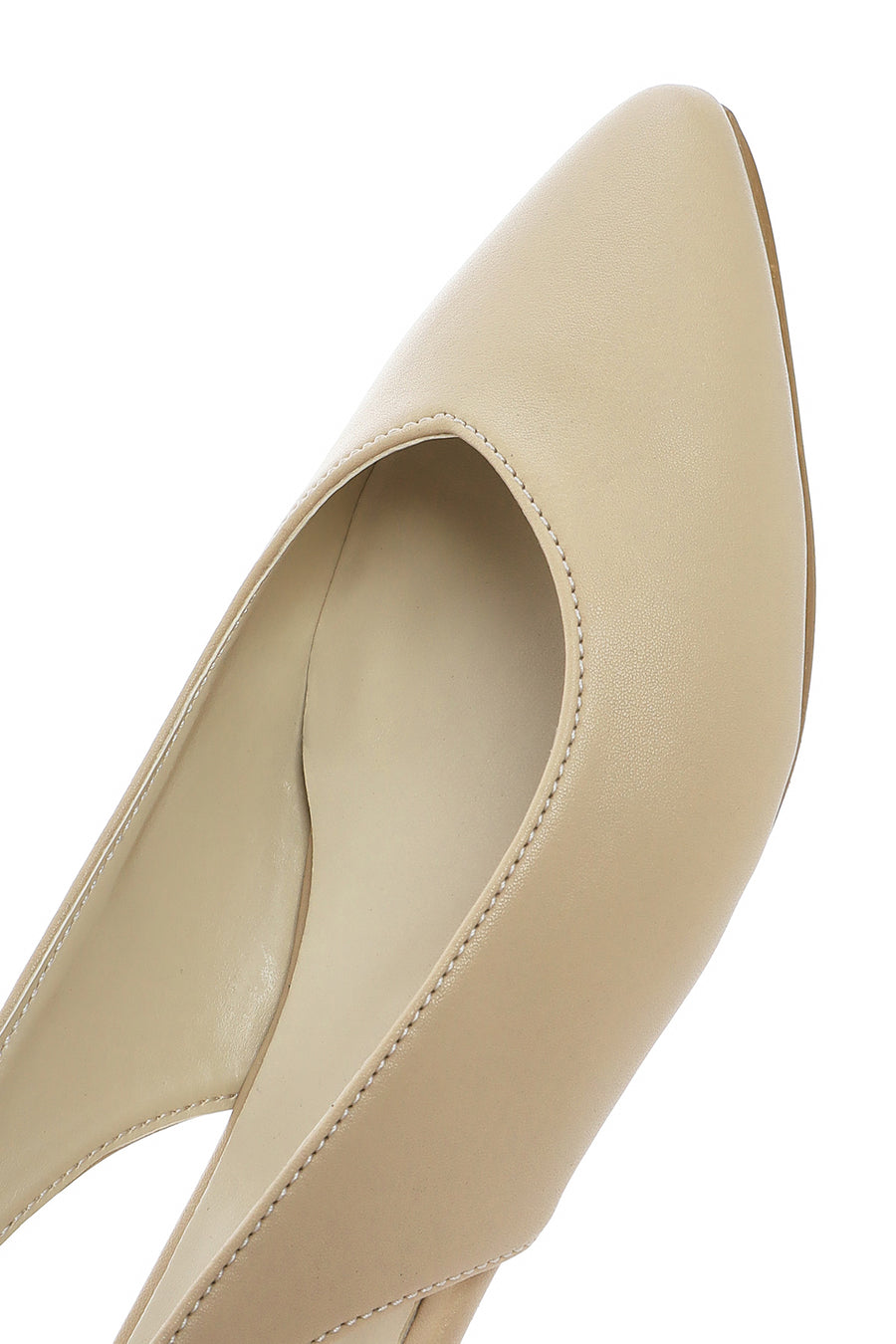 Women's Cream Open Back Ballerinas