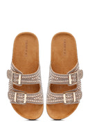 Kadın Altın Taşlı Terlik | Derimod