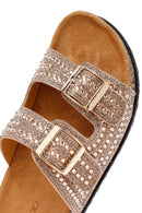 Kadın Altın Taşlı Terlik | Derimod