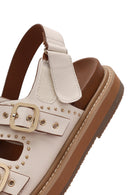 Women's Cream Buckled Thick Soled Sandals | Derimod