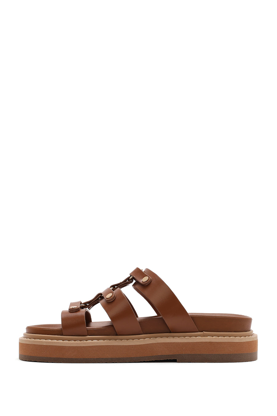 Women's Tan Thick Soled Slippers