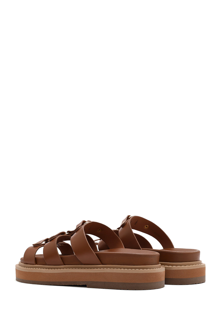 Women's Tan Thick Soled Slippers