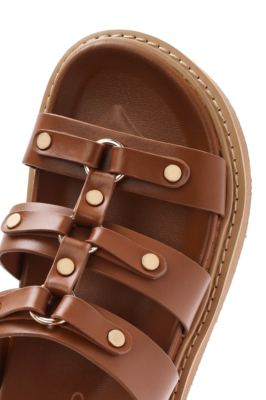 Women's Tan Thick Soled Slippers