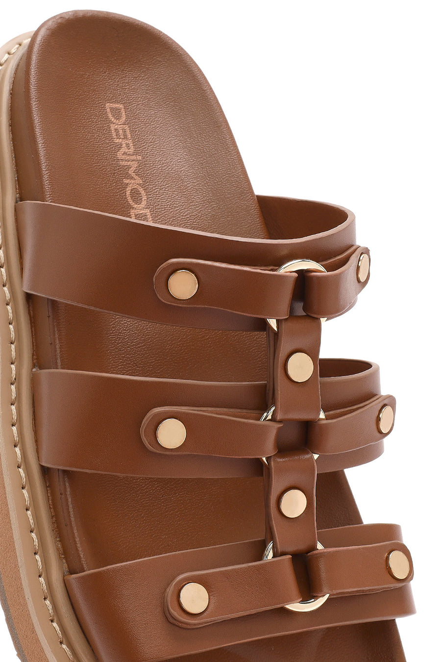 Women's Tan Thick Soled Slippers